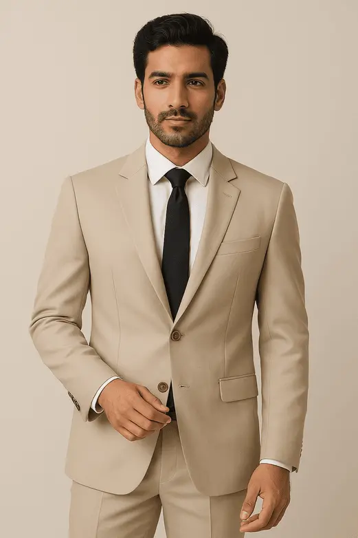 Model wearing well-fitted formal wear